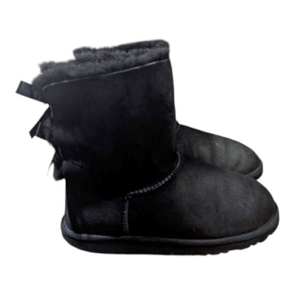 UGG Bailey Bow 'Black' Winter Boot Size 4 - Picture 2 of 11